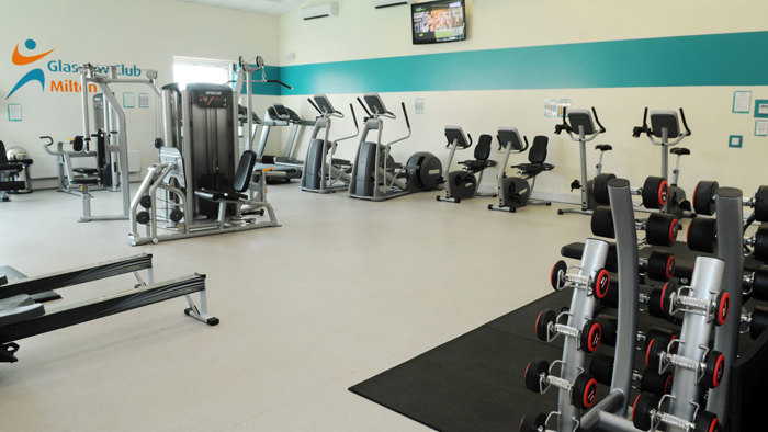 Gym area with kit within Glasgow Club Milton