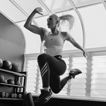 A person taking part in a Les Mils Grit class.