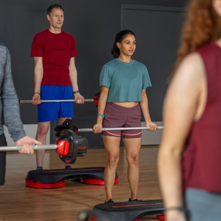 Glasgow Club members taking part in Body Pump Express class