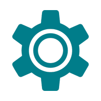 An icon showing a cog, representing Settings