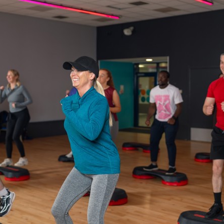 Glasgow Club members taking part in HIITStep class