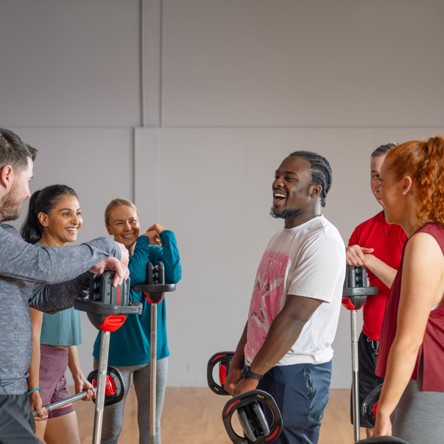 Glasgow Club members taking part in Body Pump Technique class