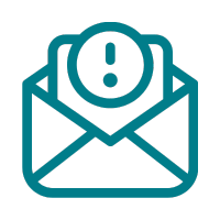 An icon representing a spam email