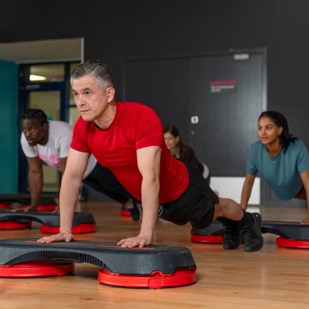 Glasgow Club members taking part in Body Step class