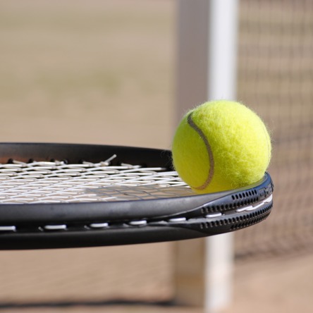Ball balancing on tennis racket 