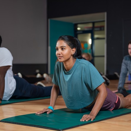 Glasgow Club members taking part in Pilates class